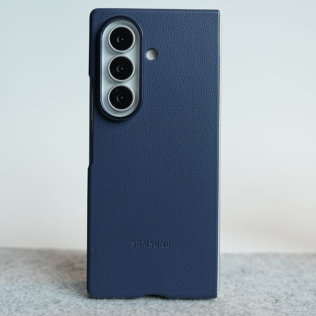 FRATO Z Fold 8 Series Blue Premium Leather Texture Protective Case For Galaxy Z Fold 8 Ultra | Front Frame &amp; Raised Camera Frame