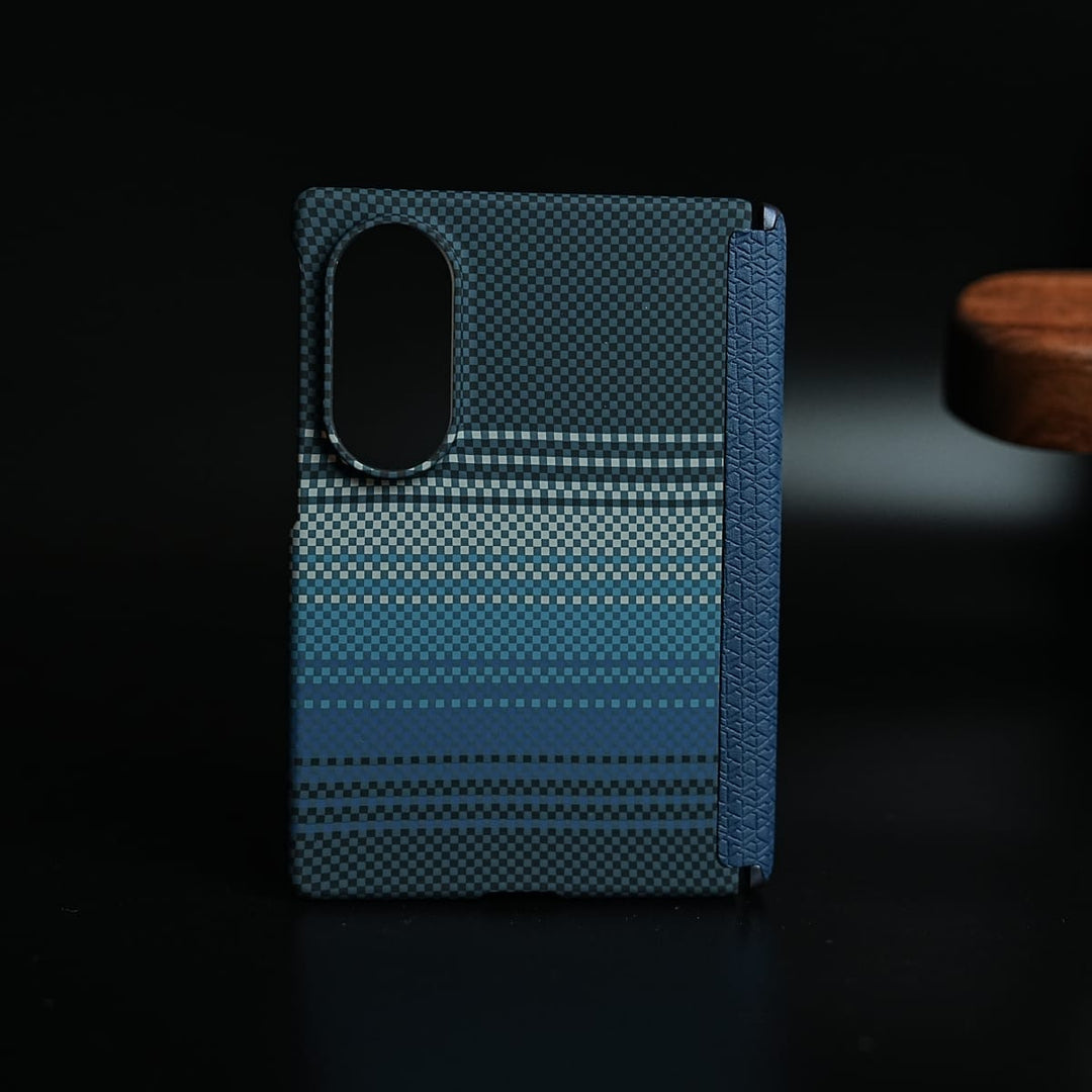 FRATO Z Fold 8 Series Blue Woven Fiber Texture Hinge Protection Case For Samsung Galaxy Z Fold 8