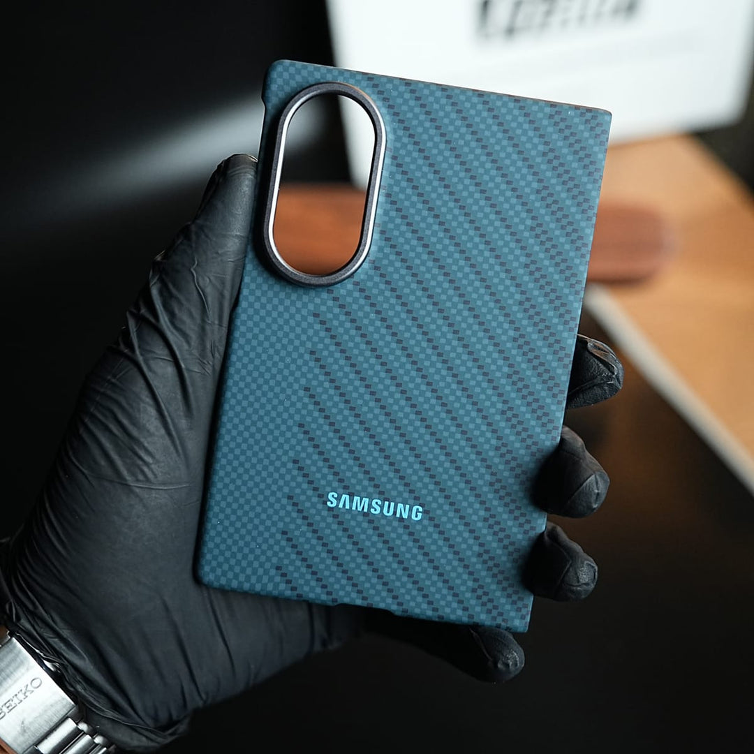 FRATO Z Fold 8 Series Carbon Fiber Texture Case for Samsung Galaxy Z Fold 8 | Magnetic Ring + 2 Ultra HD Tempered Glass