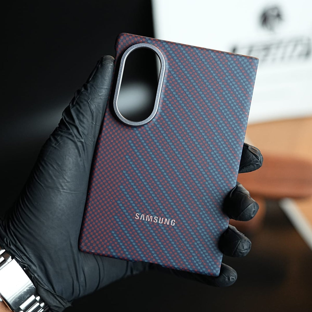 FRATO Z Fold 8 Series Carbon Fiber Texture Case for Samsung Galaxy Z Fold 8 | Magnetic Ring + 2 Ultra HD Tempered Glass