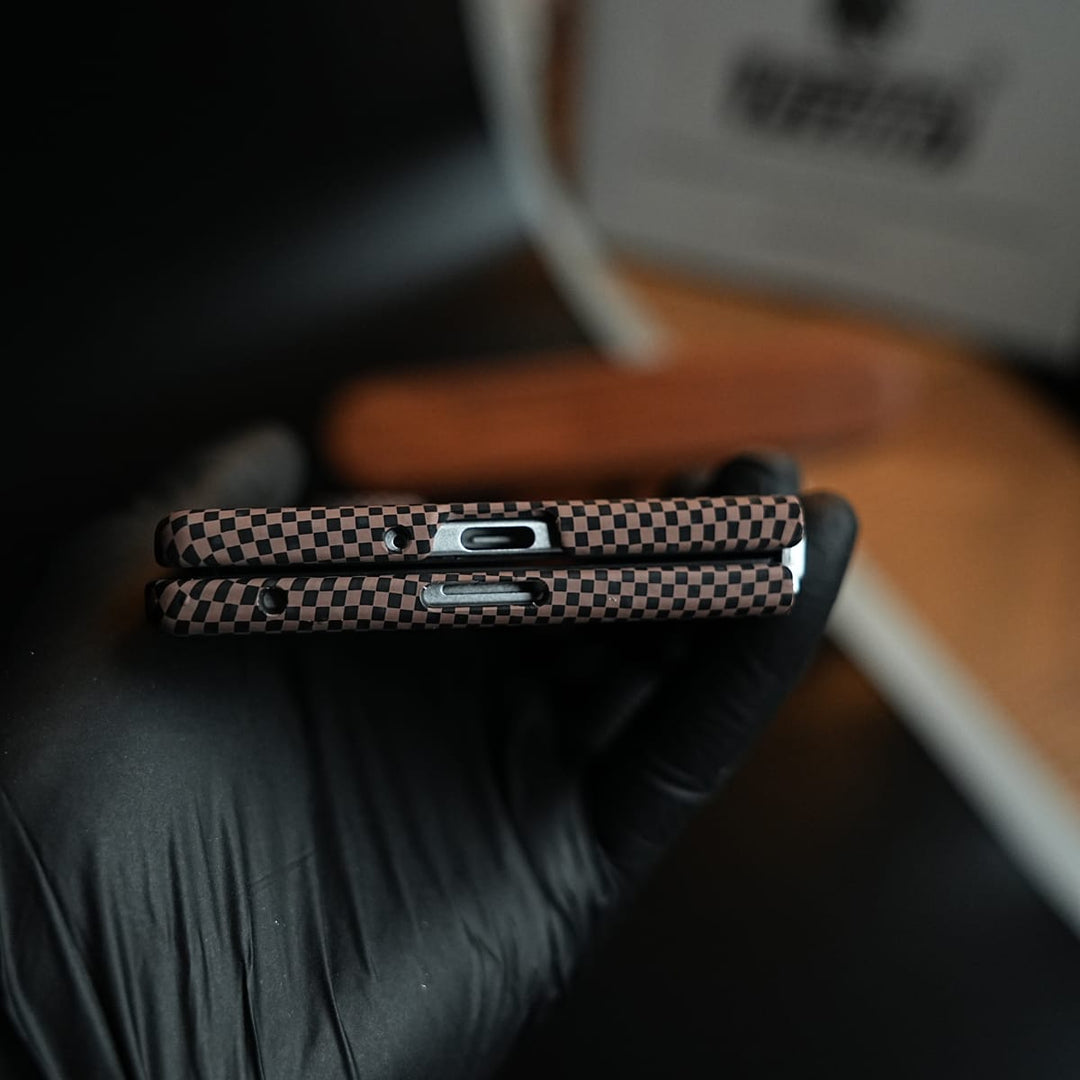 FRATO Z Fold 8 Series Carbon Fiber Texture Design Cover for Galaxy Z Fold 8 Ultra Hard Pc MagSafe | RedOrange