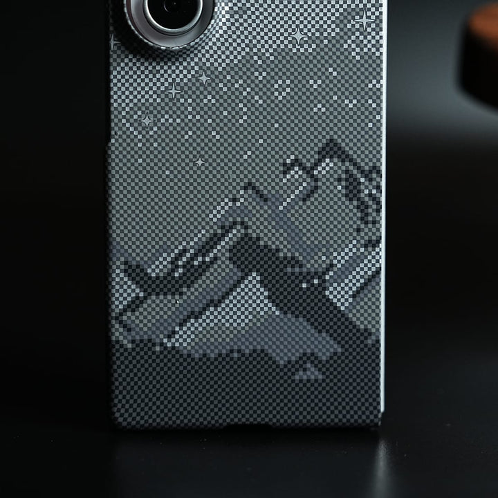 FRATO Z Fold 8 Series Carbon Fiber Texture Design Hard Pc for Galaxy Z Fold 8 Ultra with Magsafe | Gray Mountains