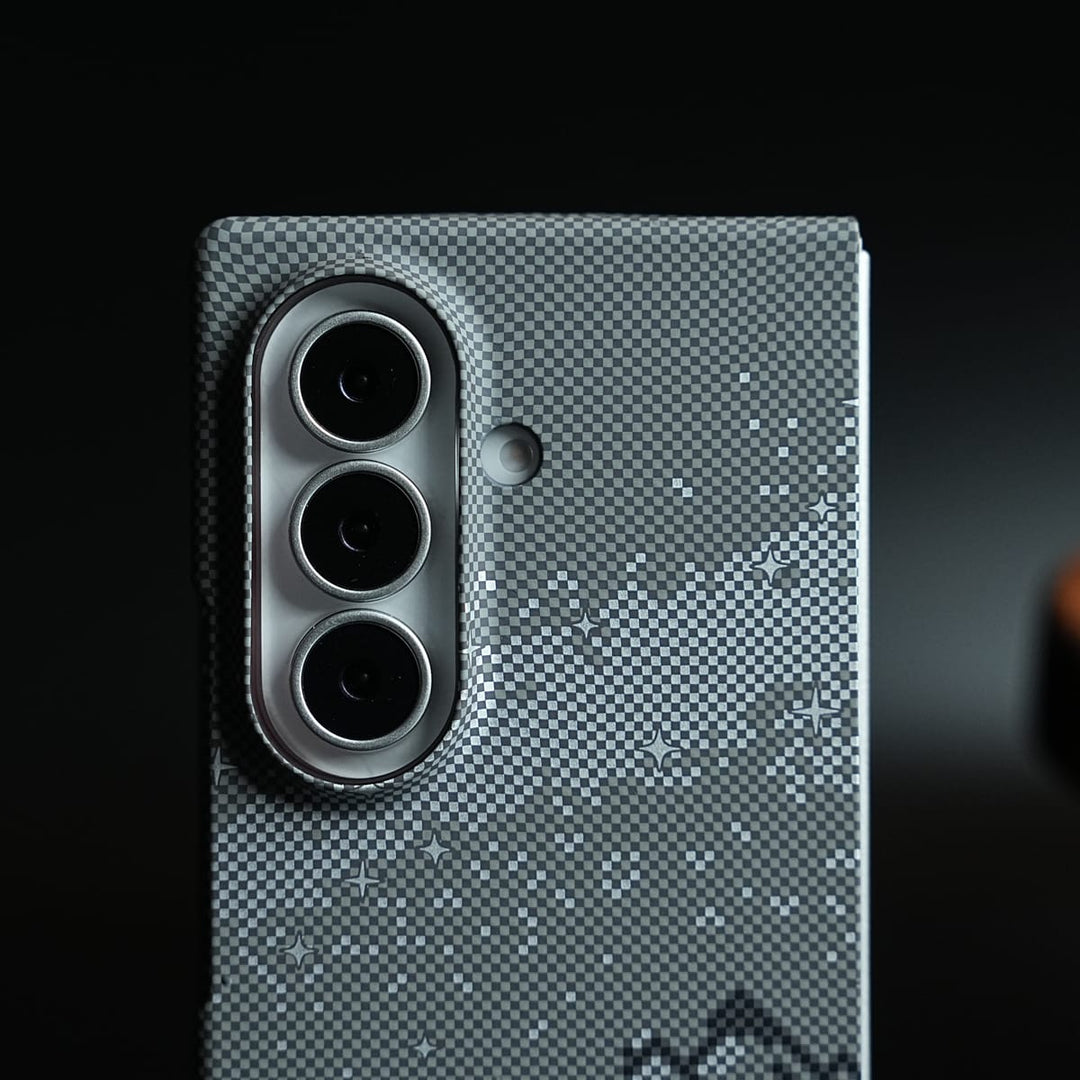 FRATO Z Fold 8 Series Carbon Fiber Texture Design Hard Pc for Galaxy Z Fold 8 Ultra with Magsafe | Gray Mountains