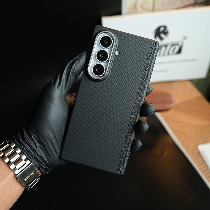 FRATO Z Fold 8 Series Carbon Fiber Texture Magnetic Case for Galaxy Z Fold 8 Ultra | Hinge Protection &amp; Tempered Glass