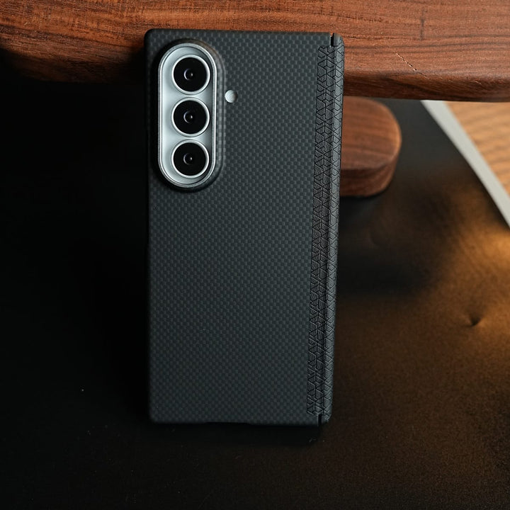 FRATO Z Fold 8 Series Carbon Fiber Texture Magnetic Case for Galaxy Z Fold 8 Ultra | Hinge Protection &amp; Tempered Glass