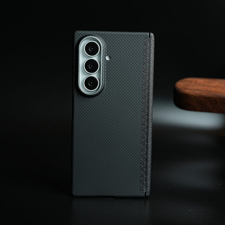 FRATO Z Fold 8 Series Carbon Fiber Texture Magnetic Case for Galaxy Z Fold 8 Ultra | Hinge Protection &amp; Tempered Glass
