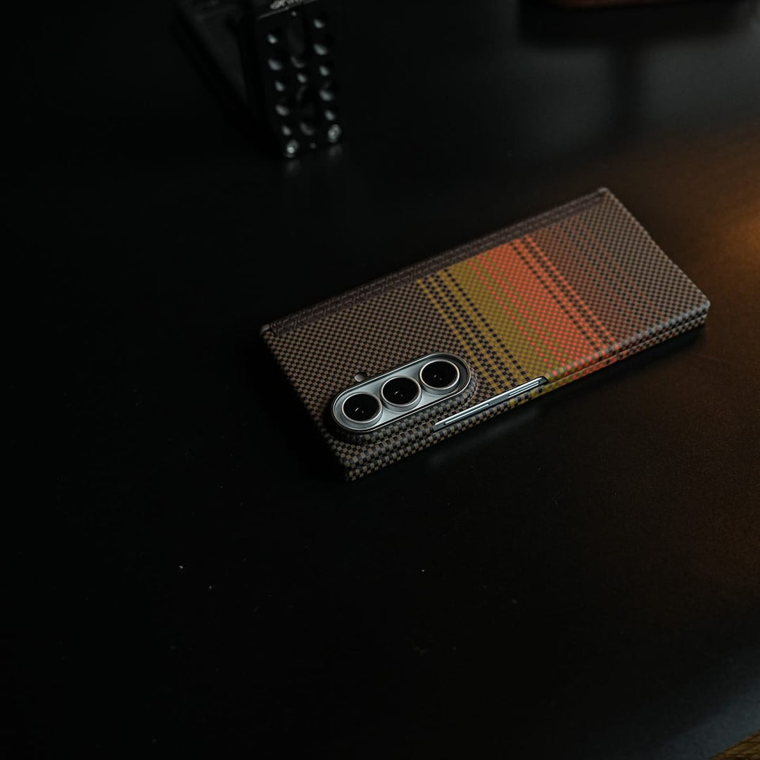 FRATO Z Fold 8 Series Carbon Fiber Texture Magnetic Case for Galaxy Z Fold 8 Ultra | Hinge Protection &amp; Tempered Glass