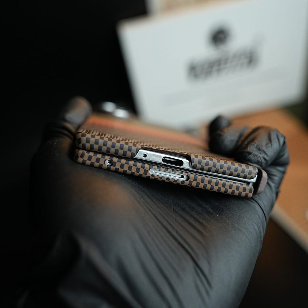 FRATO Z Fold 8 Series Carbon Fiber Texture Magnetic Case for Galaxy Z Fold 8 Ultra | Hinge Protection &amp; Tempered Glass