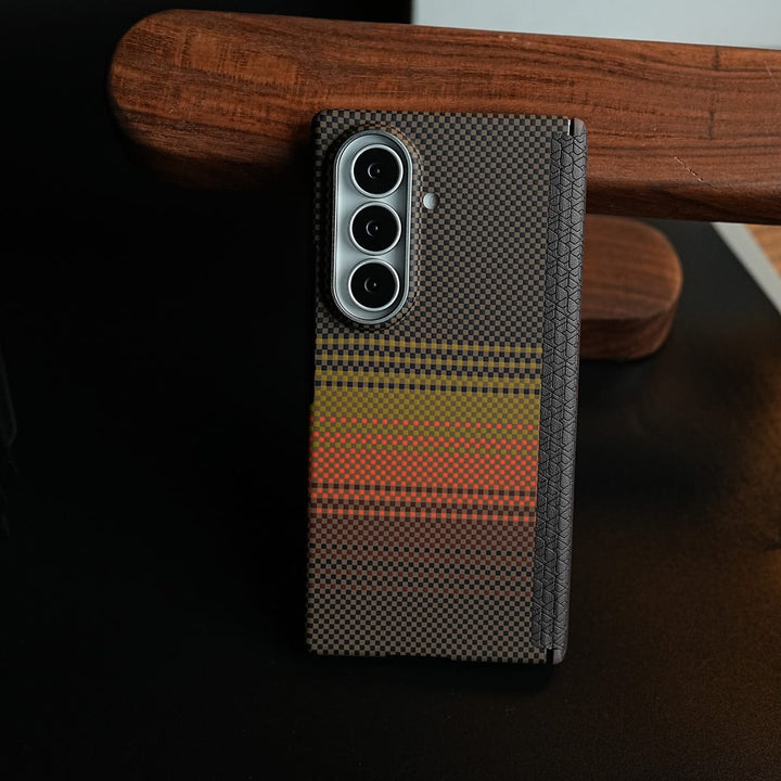FRATO Z Fold 8 Series Carbon Fiber Texture Magnetic Case for Galaxy Z Fold 8 Ultra | Hinge Protection &amp; Tempered Glass