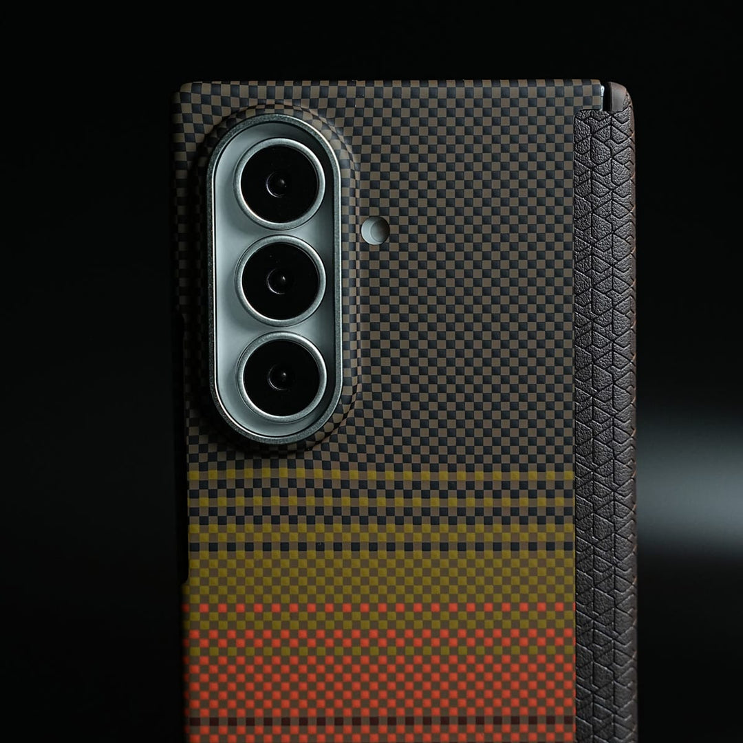 FRATO Z Fold 8 Series Carbon Fiber Texture Magnetic Case for Galaxy Z Fold 8 Ultra | Hinge Protection &amp; Tempered Glass