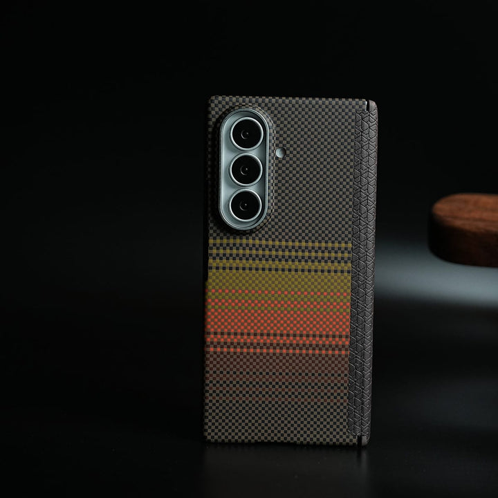 FRATO Z Fold 8 Series Carbon Fiber Texture Magnetic Case for Galaxy Z Fold 8 Ultra | Hinge Protection &amp; Tempered Glass