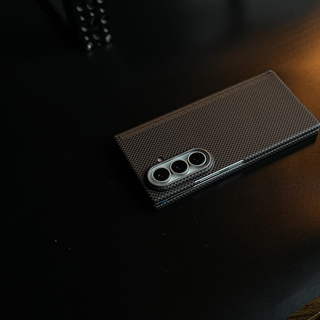 FRATO Z Fold 8 Series Carbon Fiber Texture Magnetic Case for Galaxy Z Fold 8 Ultra | Hinge Protection &amp; Tempered Glass