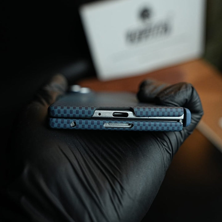 FRATO Z Fold 8 Series Carbon Fiber Texture Magnetic Case for Galaxy Z Fold 8 Ultra | Hinge Protection &amp; Tempered Glass