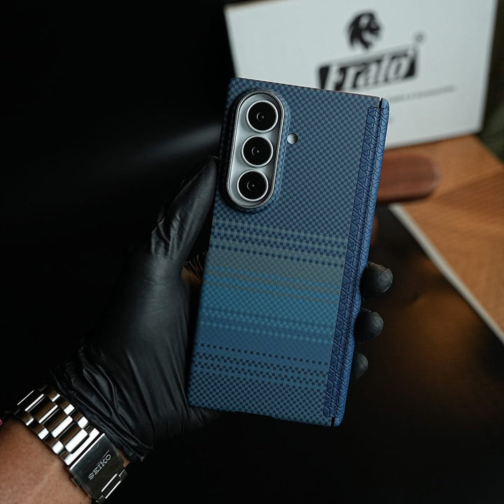 FRATO Z Fold 8 Series Carbon Fiber Texture Magnetic Case for Galaxy Z Fold 8 Ultra | Hinge Protection &amp; Tempered Glass