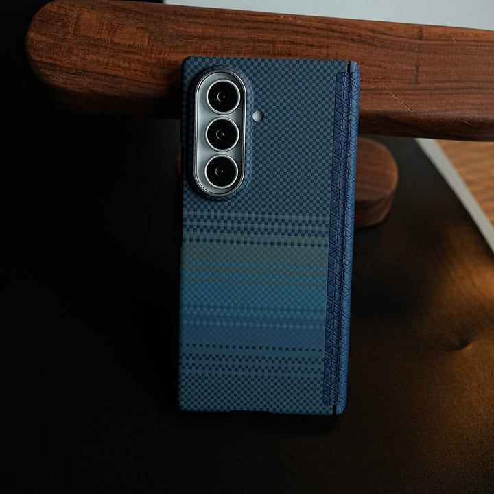 FRATO Z Fold 8 Series Carbon Fiber Texture Magnetic Case for Galaxy Z Fold 8 Ultra | Hinge Protection &amp; Tempered Glass