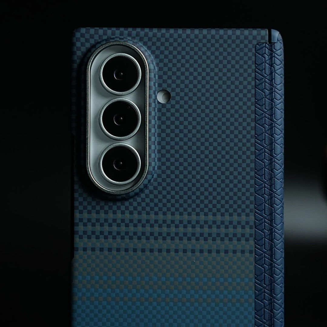 FRATO Z Fold 8 Series Carbon Fiber Texture Magnetic Case for Galaxy Z Fold 8 Ultra | Hinge Protection &amp; Tempered Glass