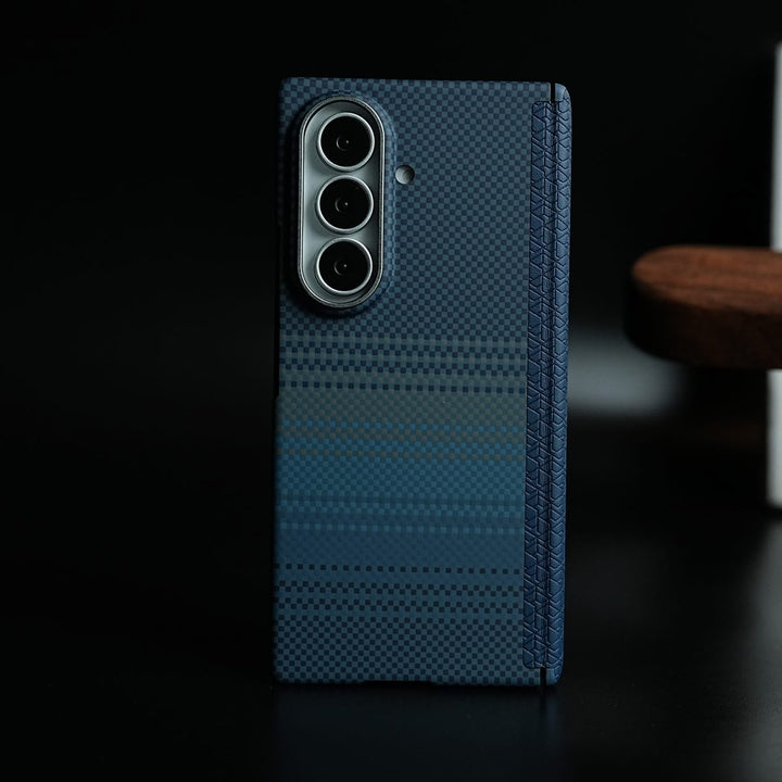 FRATO Z Fold 8 Series Carbon Fiber Texture Magnetic Case for Galaxy Z Fold 8 Ultra | Hinge Protection &amp; Tempered Glass