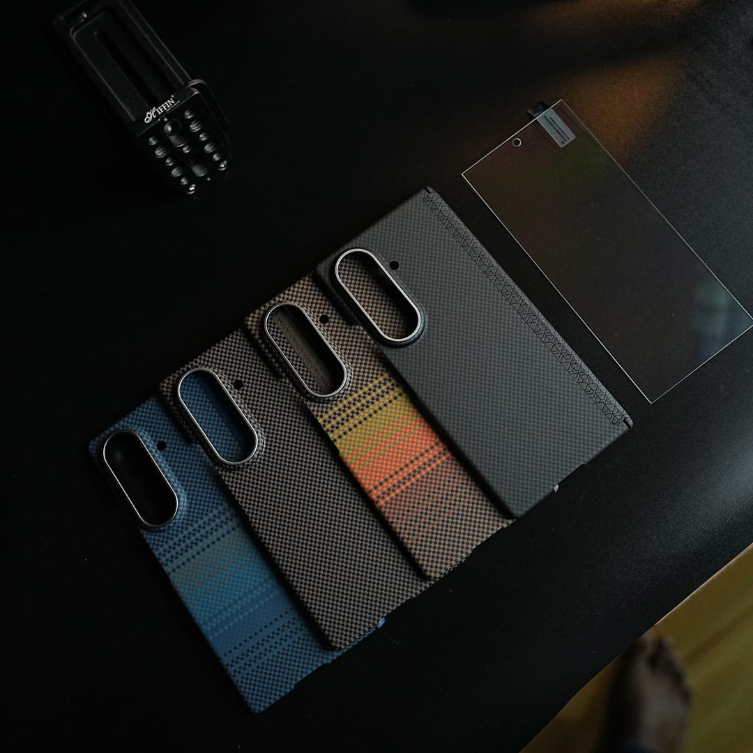 FRATO Z Fold 8 Series Carbon Fiber Texture Magnetic Case for Galaxy Z Fold 8 Ultra | Hinge Protection &amp; Tempered Glass