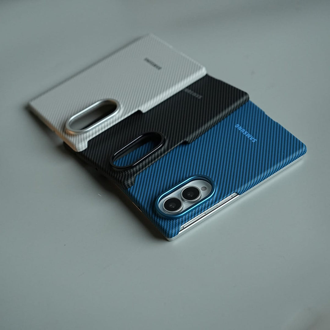 FRATO Z Fold 8 Series Carbon Fiber Texture Magnetic Case for Galaxy Z Fold 8 | With Tempered Glass Screen Protector