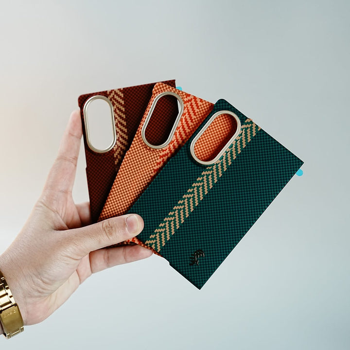 FRATO Z Fold 8 Series Check Pattern Magnetic Back Case for Galaxy Z Fold 8 | Chevron Stripe Design