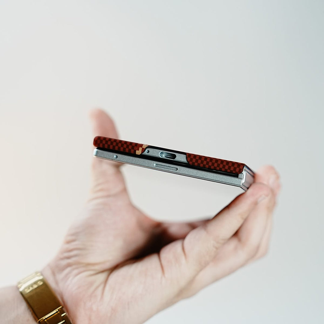 FRATO Z Fold 8 Series Check Pattern Magnetic Back Case for Galaxy Z Fold 8 | Chevron Stripe Design