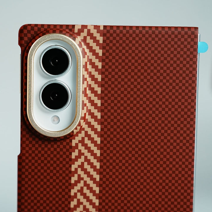 FRATO Z Fold 8 Series Check Pattern Magnetic Back Case for Galaxy Z Fold 8 | Chevron Stripe Design