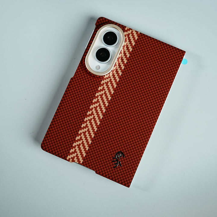 FRATO Z Fold 8 Series Check Pattern Magnetic Back Case for Galaxy Z Fold 8 | Chevron Stripe Design
