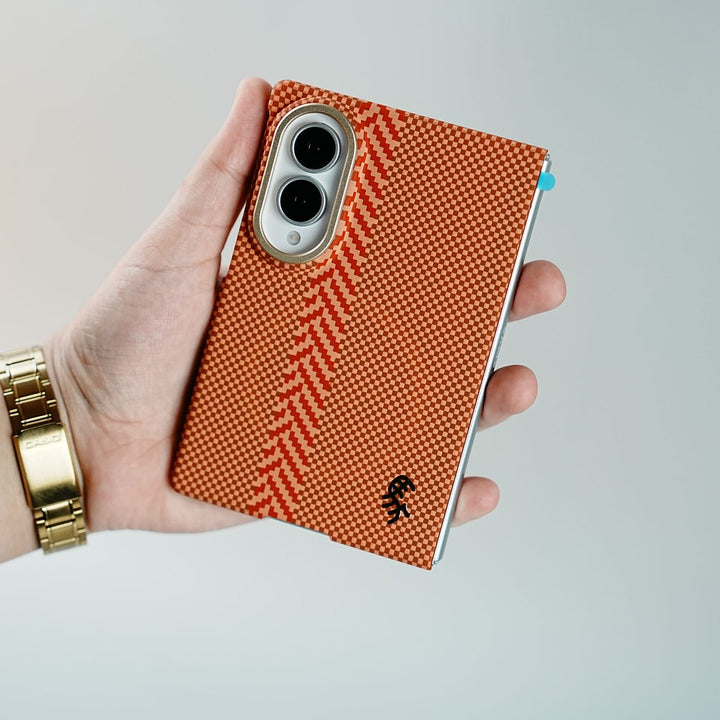 FRATO Z Fold 8 Series Check Pattern Magnetic Back Case for Galaxy Z Fold 8 | Chevron Stripe Design