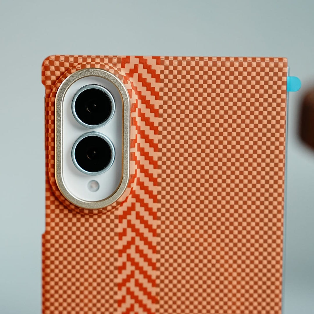 FRATO Z Fold 8 Series Check Pattern Magnetic Back Case for Galaxy Z Fold 8 | Chevron Stripe Design
