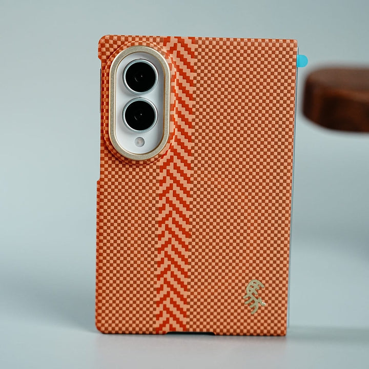 FRATO Z Fold 8 Series Check Pattern Magnetic Back Case for Galaxy Z Fold 8 | Chevron Stripe Design