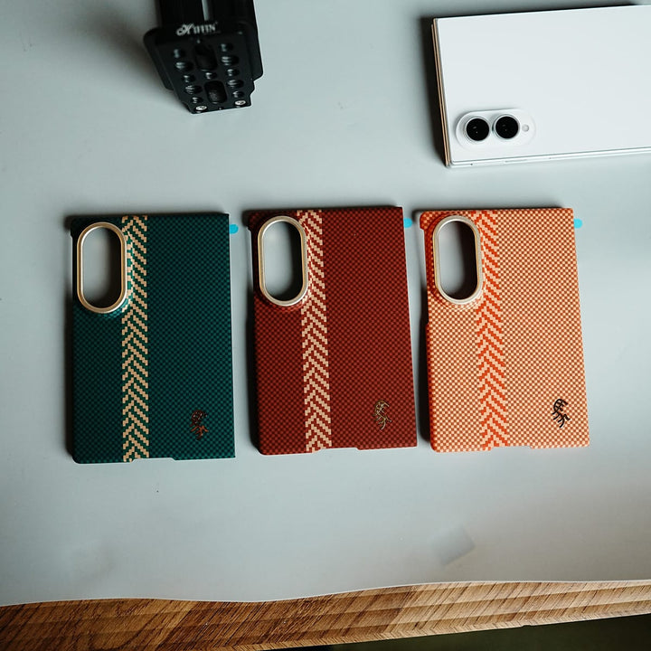 FRATO Z Fold 8 Series Check Pattern Magnetic Back Case for Galaxy Z Fold 8 | Chevron Stripe Design
