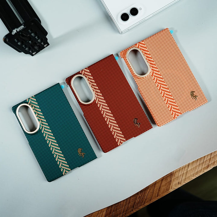 FRATO Z Fold 8 Series Check Pattern Magnetic Back Case for Galaxy Z Fold 8 | Chevron Stripe Design