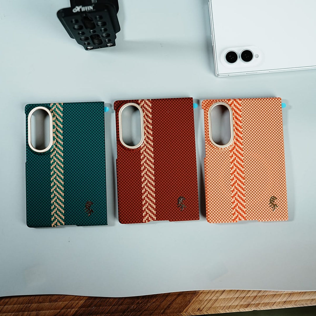 FRATO Z Fold 8 Series Check Pattern Magnetic Back Case for Galaxy Z Fold 8 | Chevron Stripe Design