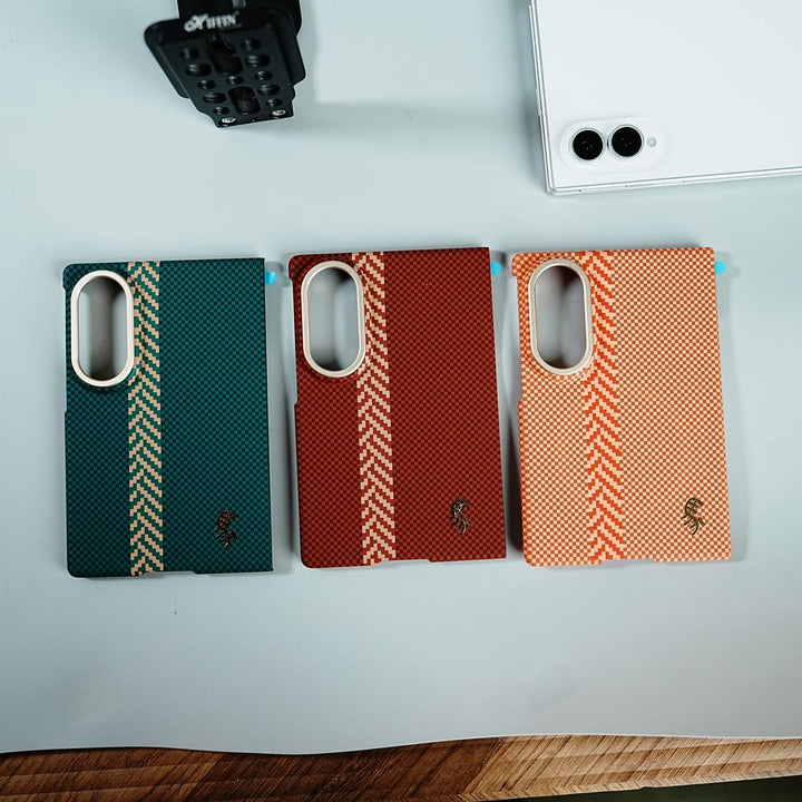 FRATO Z Fold 8 Series Check Pattern Magnetic Back Case for Galaxy Z Fold 8 | Chevron Stripe Design