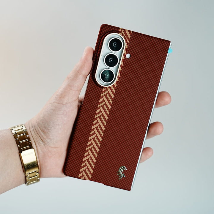 FRATO Z Fold 8 Series Check Pattern Magnetic Back Case for Galaxy Z Fold 8 Ultra | Chevron Stripe Design