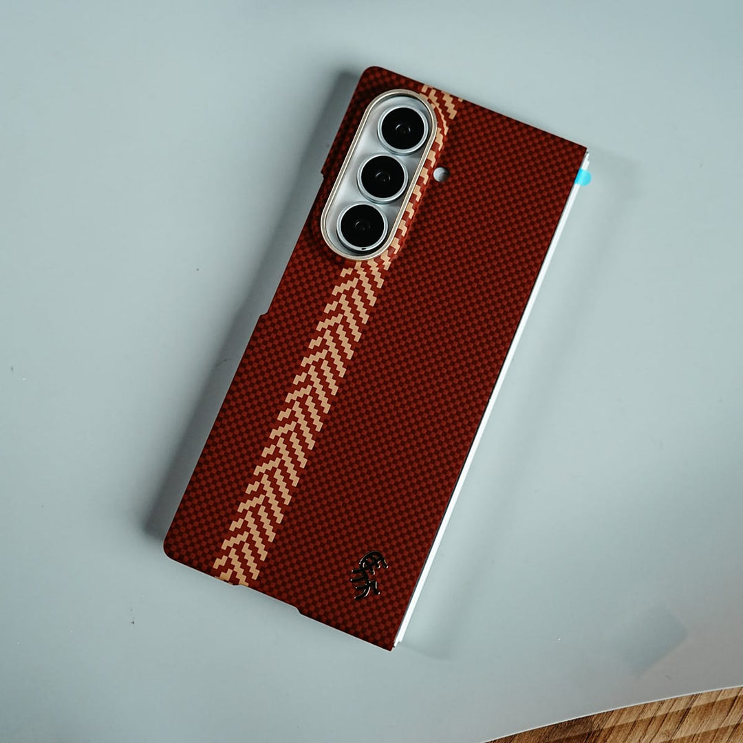 FRATO Z Fold 8 Series Check Pattern Magnetic Back Case for Galaxy Z Fold 8 Ultra | Chevron Stripe Design
