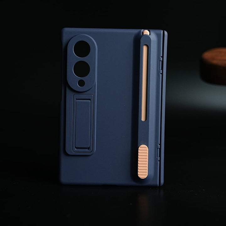 FRATO Z Fold 8 Series Dark Blue PushUP S Pen Holder Case for Galaxy Z Fold 8 with Front Glass Protection