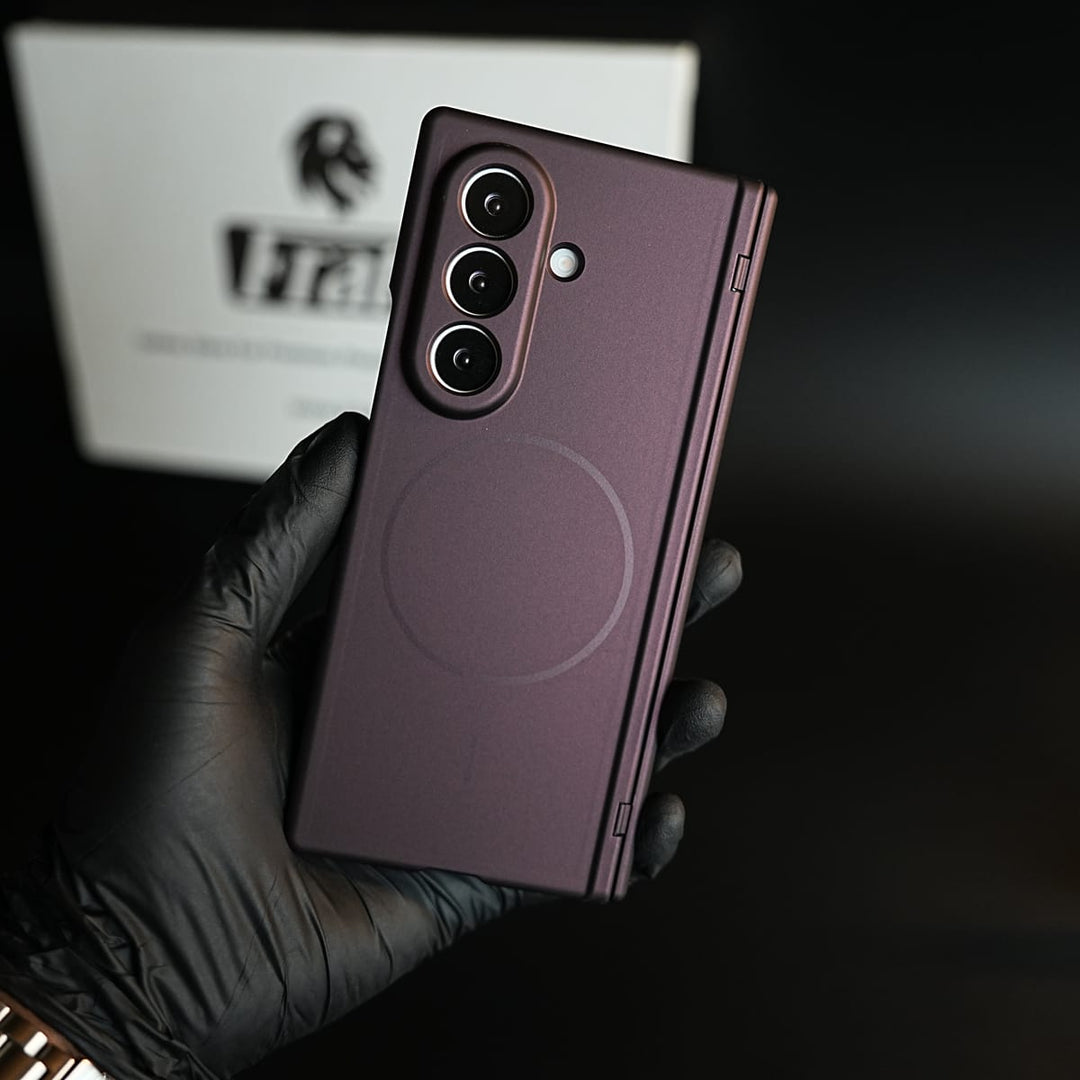 FRATO Z Fold 8 Series Dark Burgundy Magnetic Hinge protection case for Samsung Galaxy Z Fold 8 Ultra | Front Glass Protection