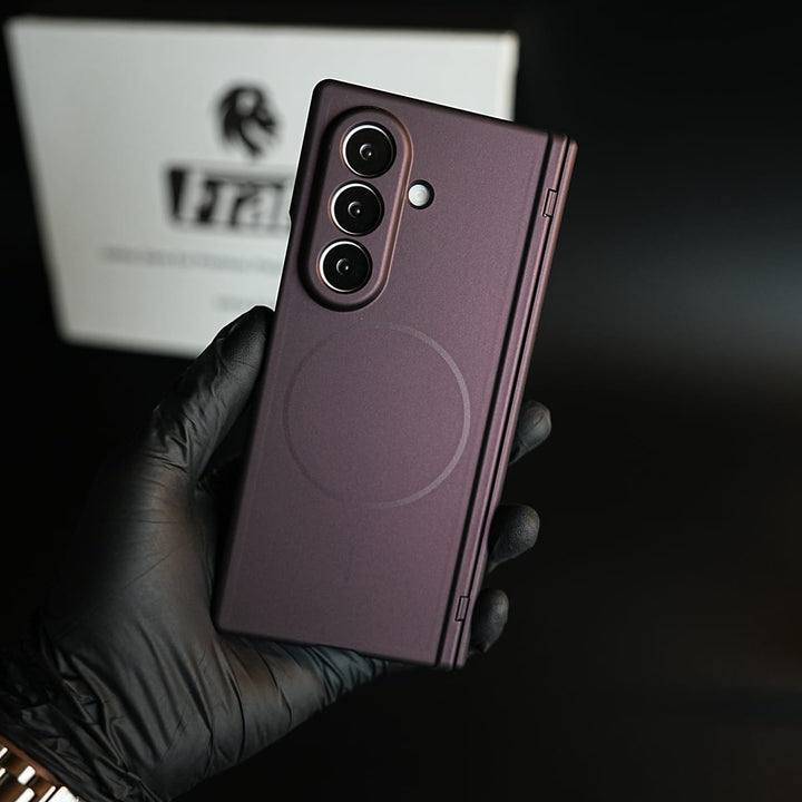 FRATO Z Fold 8 Series Dark Burgundy Magnetic Hinge protection case for Samsung Galaxy Z Fold 8 Ultra | Front Glass Protection