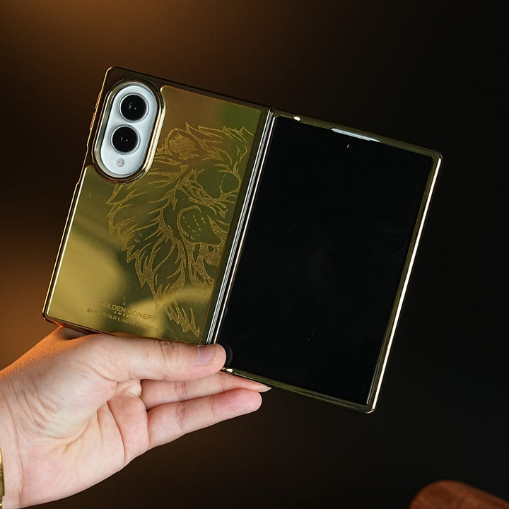 FRATO Z Fold 8 Series Design 1 Premium Gold Mirror Case for Samsung Galaxy Z Fold 8 | Printed Design Cover