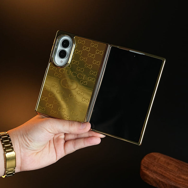 FRATO Z Fold 8 Series Design 10 Premium Gold Mirror Case for Samsung Galaxy Z Fold 8 | Printed Design Cover
