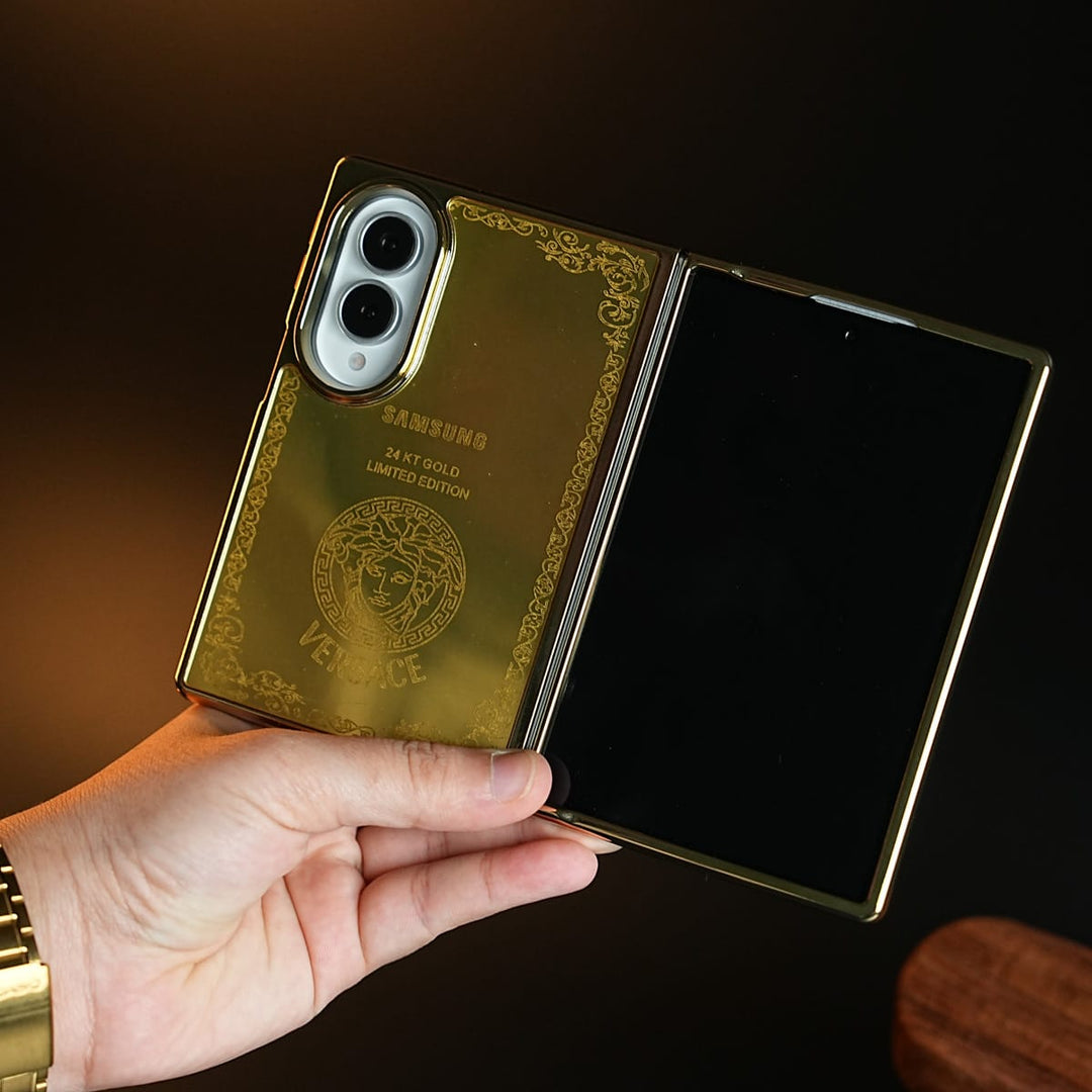 FRATO Z Fold 8 Series Design 2 Premium Gold Mirror Case for Samsung Galaxy Z Fold 8 | Printed Design Cover