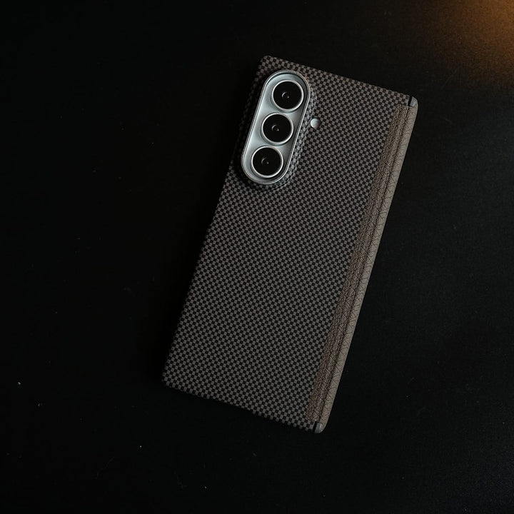 FRATO Z Fold 8 Series Design 3 Carbon Fiber Texture Magnetic Case for Galaxy Z Fold 8 Ultra | Hinge Protection &amp; Tempered Glass