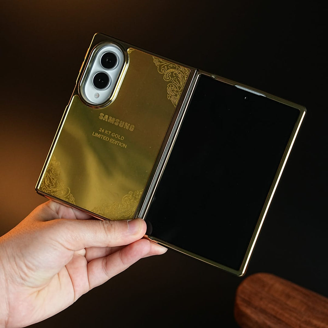 FRATO Z Fold 8 Series Design 9 Premium Gold Mirror Case for Samsung Galaxy Z Fold 8 | Printed Design Cover