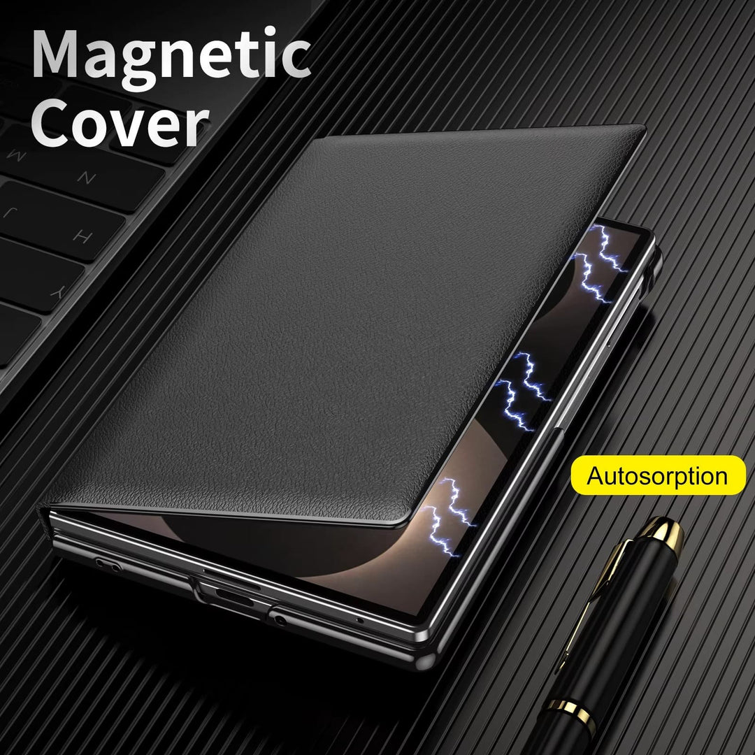 FRATO Z Fold 8 Series Flip Cover with Metal Kickstand for Samsung Galaxy Z Fold 8 | PU Leather Protective Case