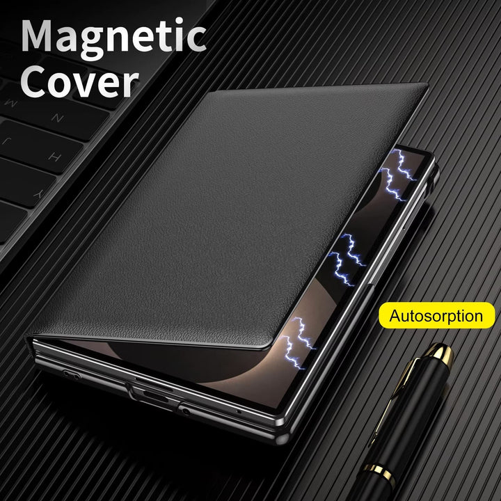 FRATO Z Fold 8 Series Flip Cover with Metal Kickstand for Samsung Galaxy Z Fold 8 | PU Leather Protective Case