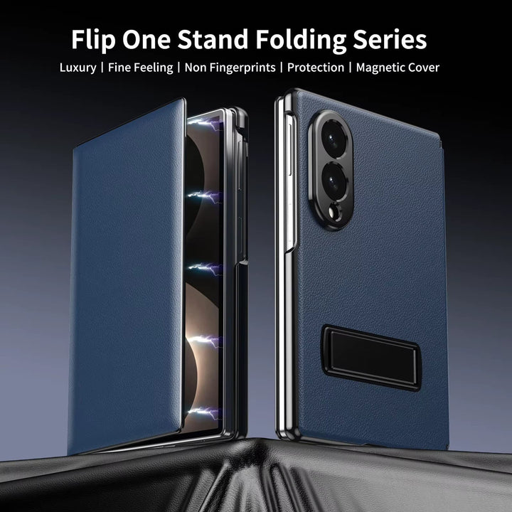 FRATO Z Fold 8 Series Flip Cover with Metal Kickstand for Samsung Galaxy Z Fold 8 | PU Leather Protective Case