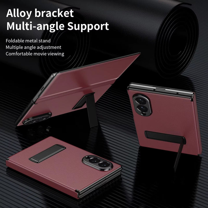 FRATO Z Fold 8 Series Flip Cover with Metal Kickstand for Samsung Galaxy Z Fold 8 | PU Leather Protective Case