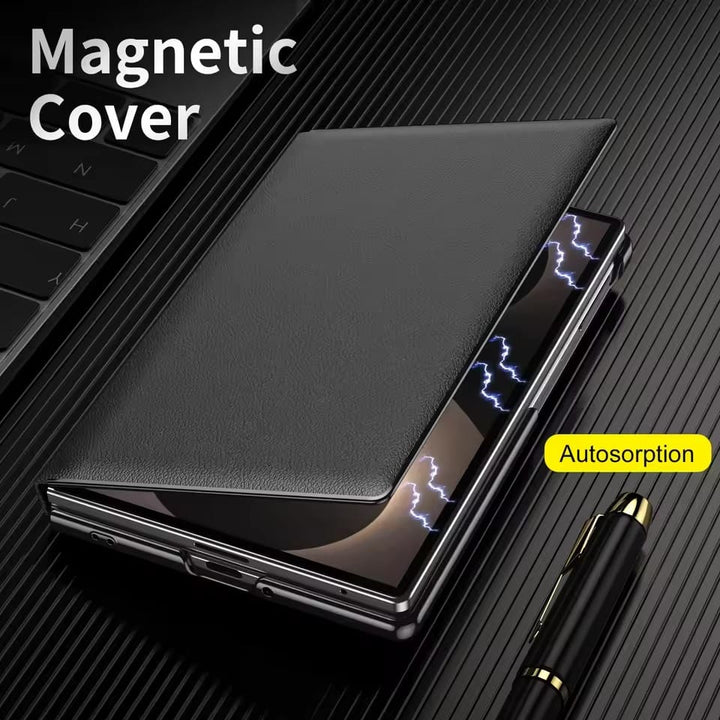 FRATO Z Fold 8 Series Flip Cover with Metal Kickstand for Samsung Galaxy Z Fold 8 | PU Leather Protective Case