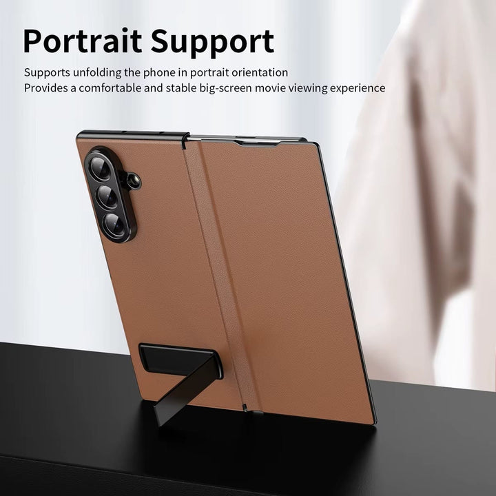 FRATO Z Fold 8 Series Flip Cover with Metal Kickstand for Samsung Galaxy Z Fold 8 Ultra | PU Leather Protective Case